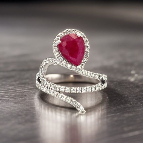Natural Ruby Diamond Ring 6.75 14k W Gold 2.32 TCW Certified $5,950 310542 - Picture 16 of 16
